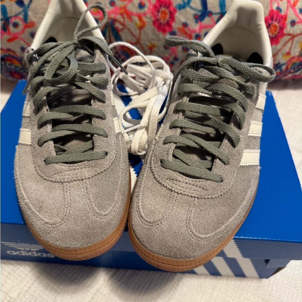 Adidas Gray and White Retro Sneakers